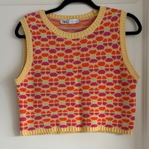 Zara Multicolor Knit Crop Top
